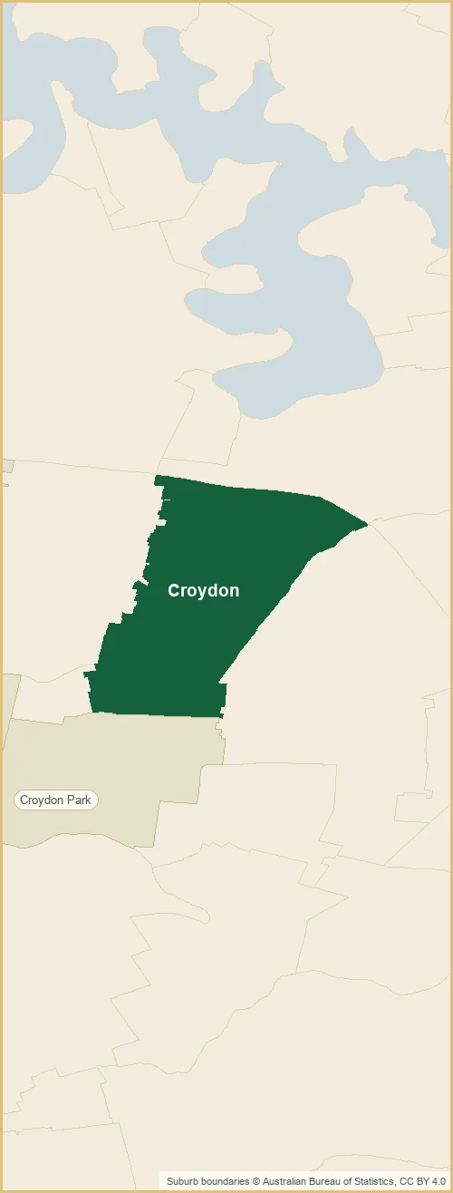 Map of the Croydon plumbing service area, covering Belfield, Croydon Park, Enfield, Lakemba, Strathfield and Strathfield South